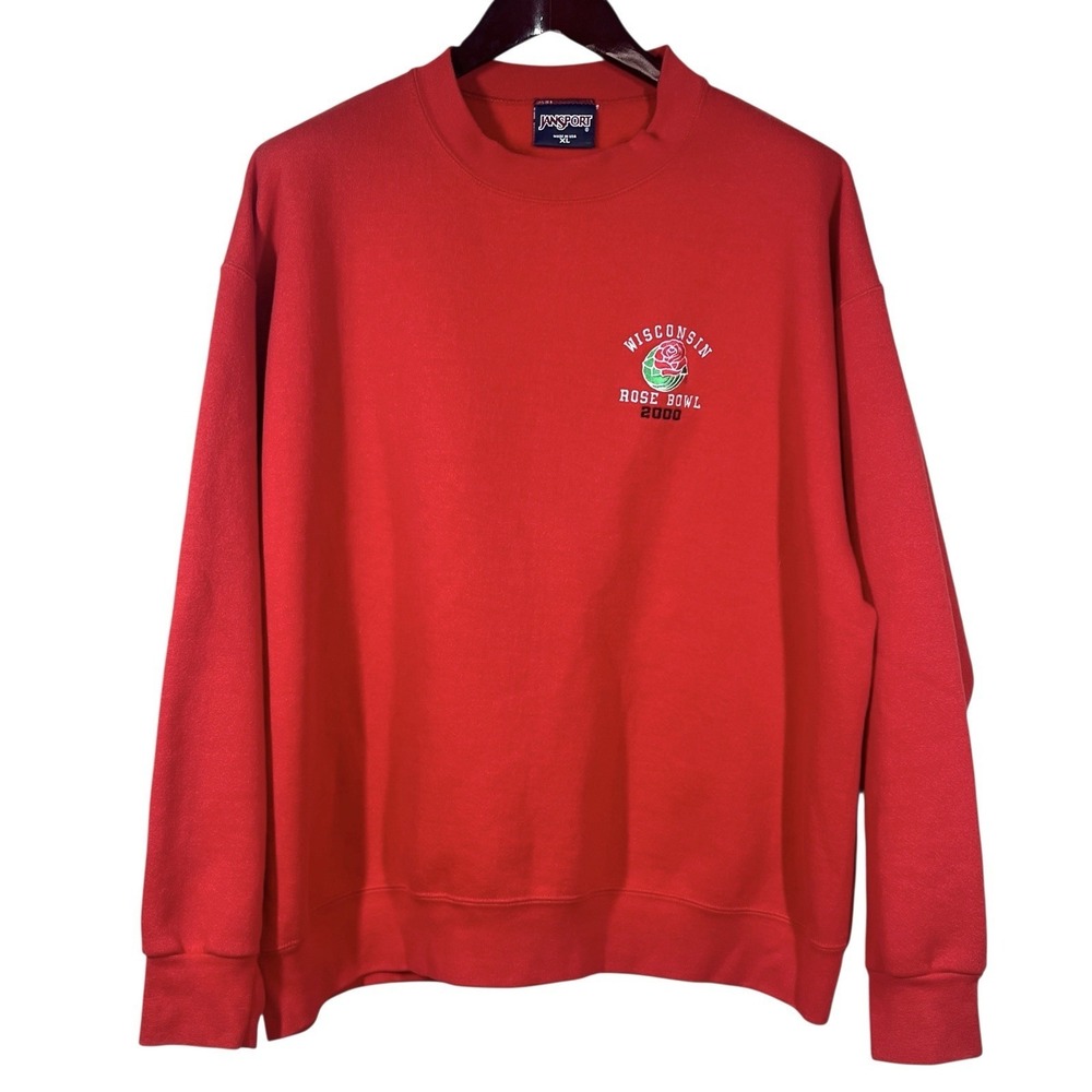 2000 University of Wisconsin Badgers Rose Bowl XL Crewneck Vintage JanSport USA‎